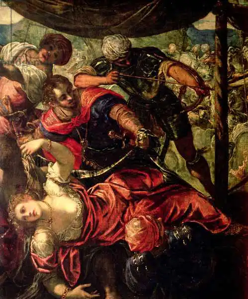 Tintoretto, Jacopo Robusti: Battle between Turks and Christians, c.1588/89 (detail of 38671)
