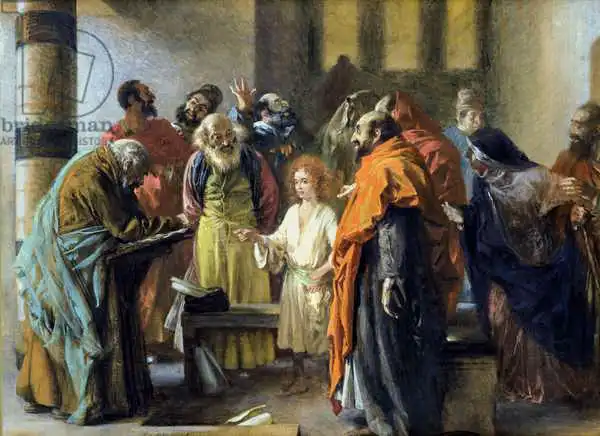 Menzel, Adolph: Twelve-year old Jesus in the Temple