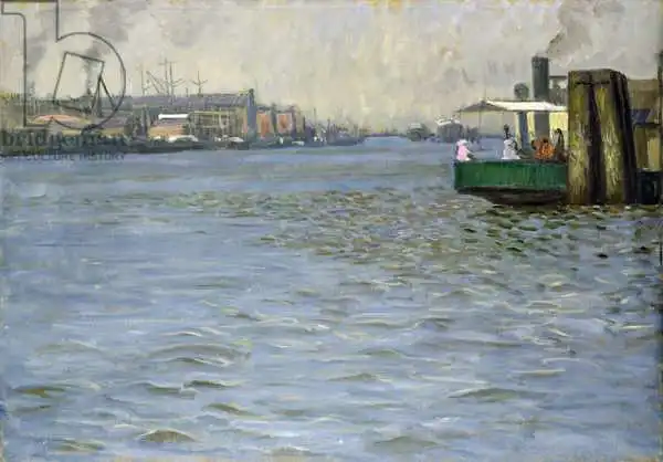 Kalckreuth, Leopold Karl Walter von: Sunday Atmosphere on the Elbe, St. Paul Landing Bridge