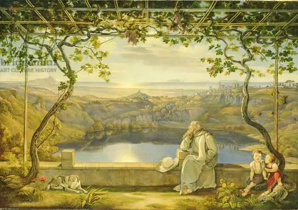 Faber, Joachim: Un moine sur une terrasse au lac Nemi