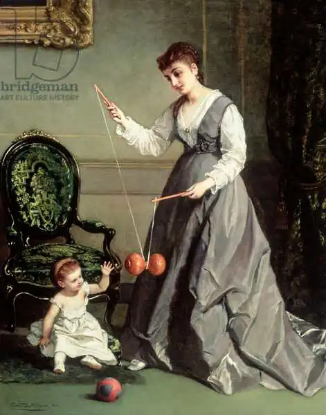 Acqua, Cesare Felix dell: Angel and Devil or Playing Diabolo, The-Devil-on-two-Sticks 1868