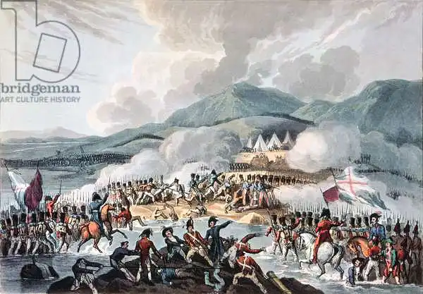 Heath, William: Bataille du Bidassoa, 9 octobre 1813: gravé par Daniel Havell