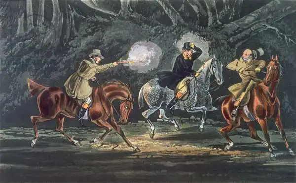Alken, Henry Thomas: Stand and Deliver, aquatinted by E. Duncan, pub. 1851 by R. Ackermann