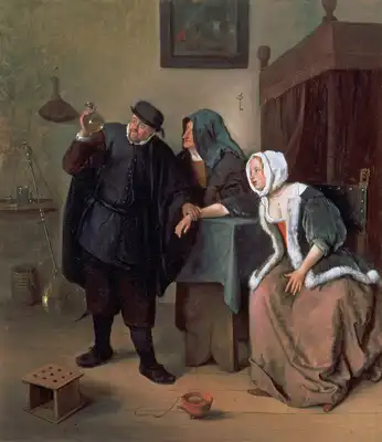 Steen, Jan Havicksz: Visite chez le médecin