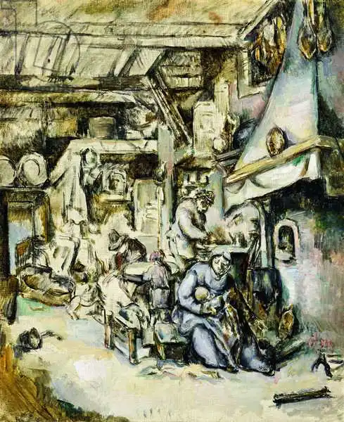 Cézanne, Paul: Famille paysanne dans un intérieur, peint après une gravure par Adrian Van Ostade (1610-1685)