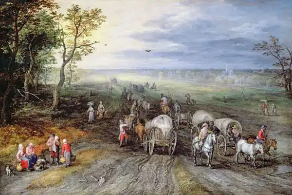 Brueghel, Jan, the elder: Ritorno dal mercato