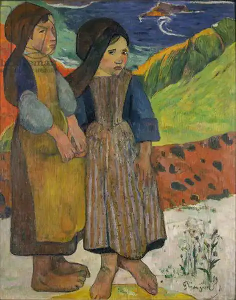 Gauguin, Paul: Little Breton Girls by the Sea