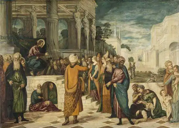 Tintoretto, Jacopo Robusti: Christ with the Adulteress Woman, 1550-80