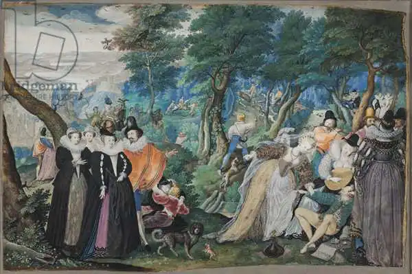 Oliver, Isaac: A party in the Open Air. Allegory on Conjugal Love, c. 1590-1595