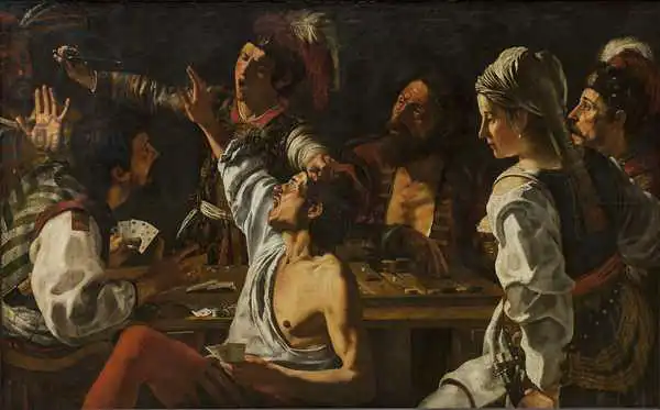 Rombouts, Theodor: Card and Backgammon Players. Fight over Cards, c. 1620-30
