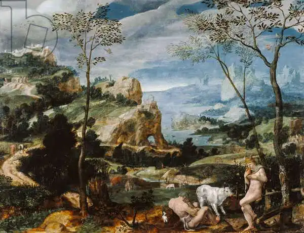 Flemish school (16th century): Landscape with Mercury and Argus