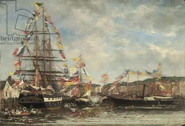 Boudin, Eugene Louis: Festival in the Harbour of Honfleur