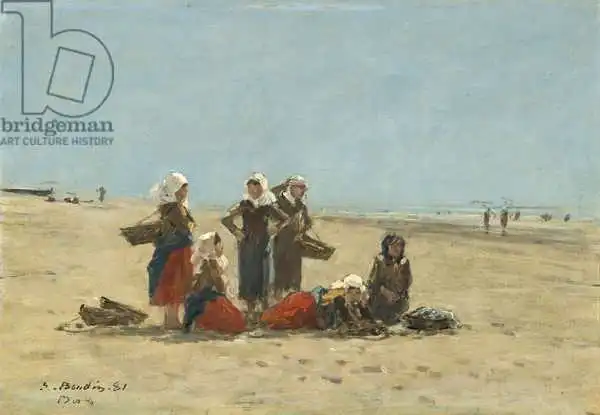 Boudin, Eugene Louis: Donne in spiaggia a Berck