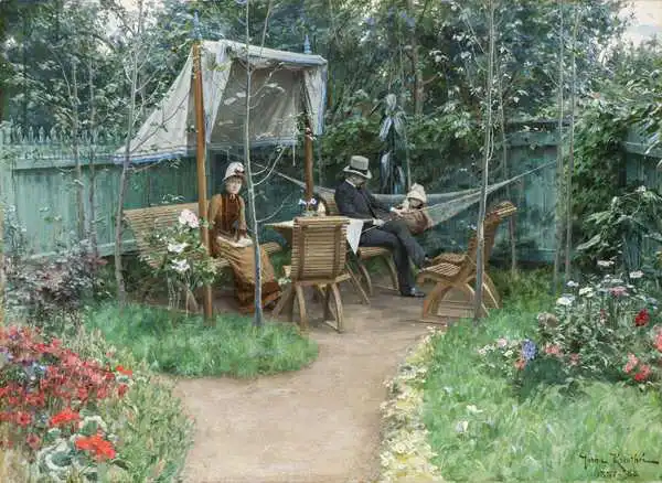 Krouthén, Johan: Vista de un jardín, Linkoping, 1887-8