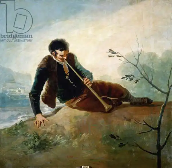 Goya, Francisco: Pastore che suona la pipa, 1786-7