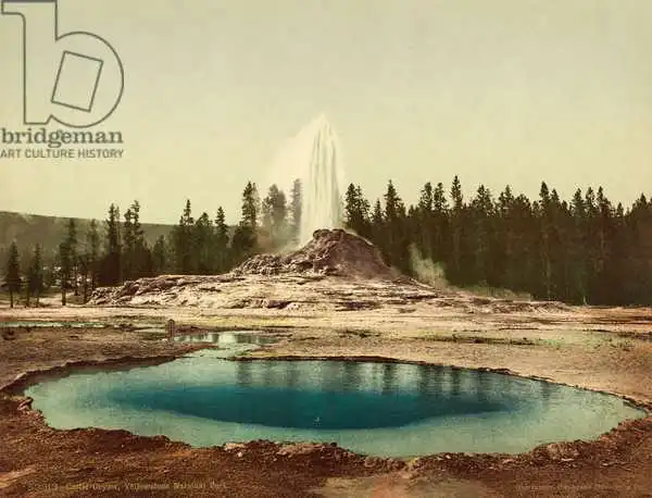 American photographer: Castle Geyser, Yellowstone National Park