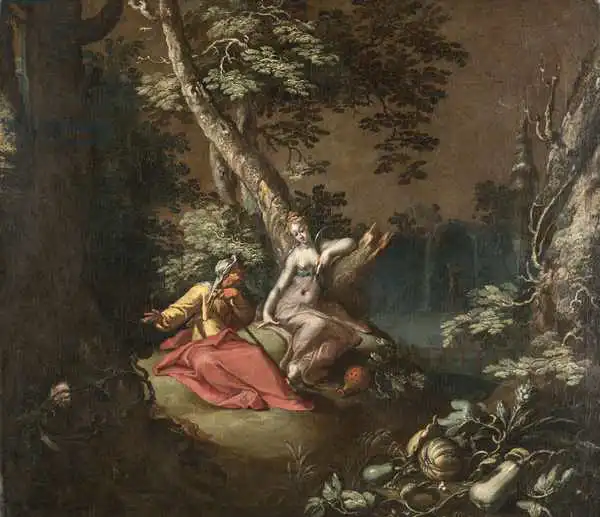 Bloemaert, Abraham: Landscape with Vertumnus and Pomona, c.1595-1600