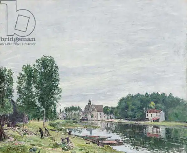 Sisley, Alfred: Matrat Boatyard, Moret-Sur-Loing, Rainy Weather