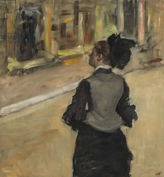 Degas, Edgar: Donna vista di spalle (visita al museo), 1879-85 ca.