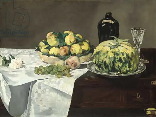Manet, Edouard: Still Life with Melon and Peaches