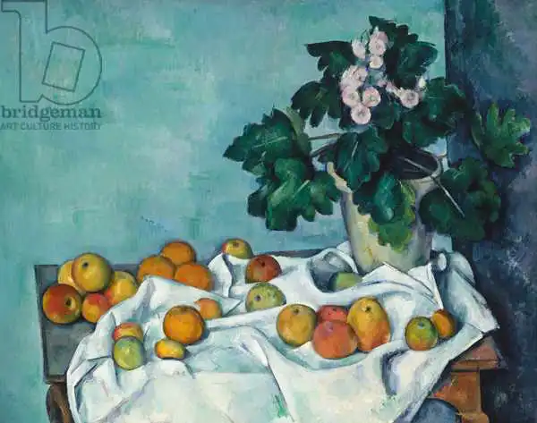 Cézanne, Paul: Still Life with Apples and a Pot of Primroses