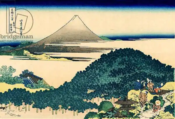Hokusai, Katsushika: Cushion pine at Aoyama, Edo
