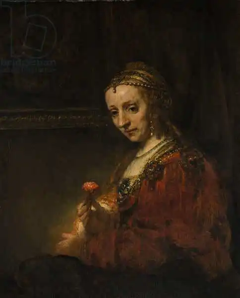 Rembrandt, van Rijn: Woman with a Pink