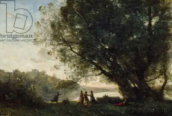 Corot, J. B. Camille: Ballo sotto gli alberi ai bordi del lago, 1865-70