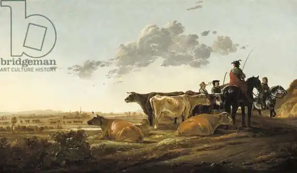Cuyp, Aelbert: Landscape with Herdsmen, c.1650-52