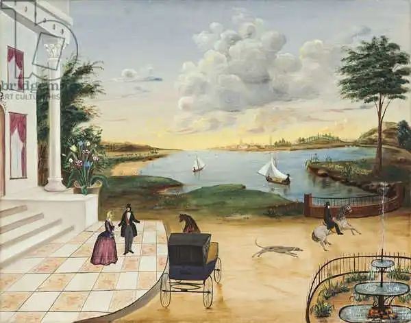 American school (19th century): Leaving the Manor House, c.1850-55