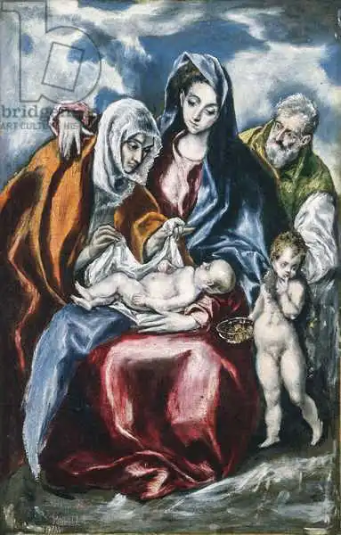 El Greco: La Sagrada Familia con Santa Ana y el Niño Juan Bautista, c.1595-1600