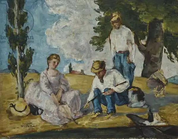 Cézanne, Paul: Picnic on a Riverbank, 1873-74