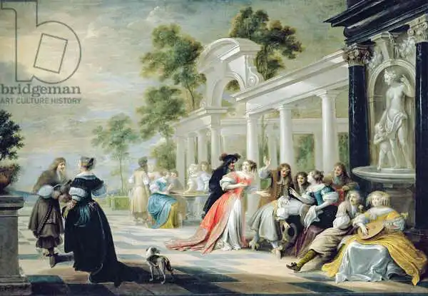 Flemish school (17th century): Generic garden scene