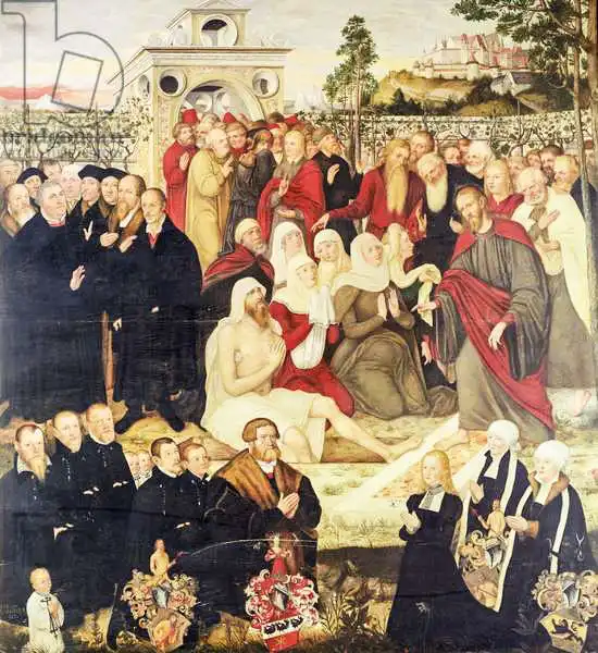 Cranach, Lucas: Reformatorengruppe bei einem Wunder