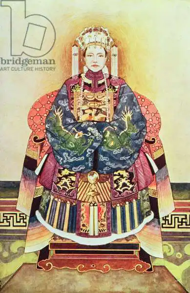 Chinese school (19th century): Portrait of Tzu Hsi, the Empress Dowager (1835-1908)