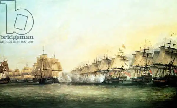 Serres, Anthony: The fourth action off Trincomalee between the English under Admiral Sir Edward Hughes (c.1720-94) and the French under M. de Suffren