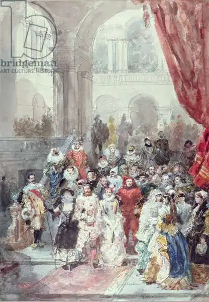 Lami, Eugene Louis: Study for a costume ball given by the Princess of Sagan