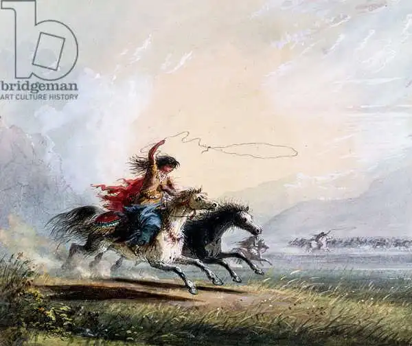 Miller, Alfred Jacob: Shoshone woman catching a horse