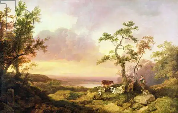 Loutherbourg, Philippe: Landscape with Cattle and Peasant