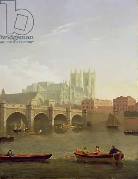 Farington, Joseph: Westminster Abbey and Westminster Bridge Seen from the South