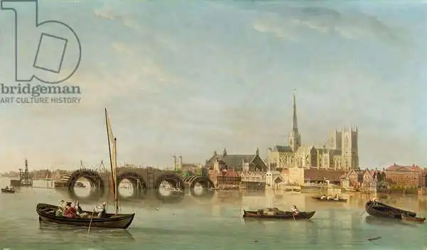 Scott, Samuel: The Building of Westminster Bridge with an imaginary view of Westminster Abbey