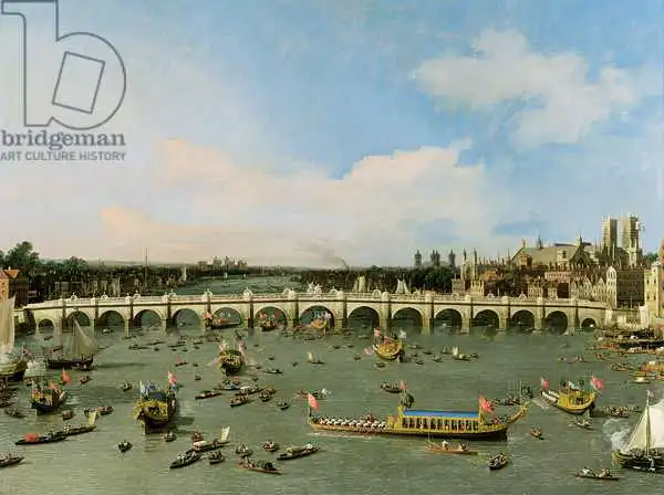 Canaletto, Giovanni: Westminster Bridge, London, With the Lord Mayor