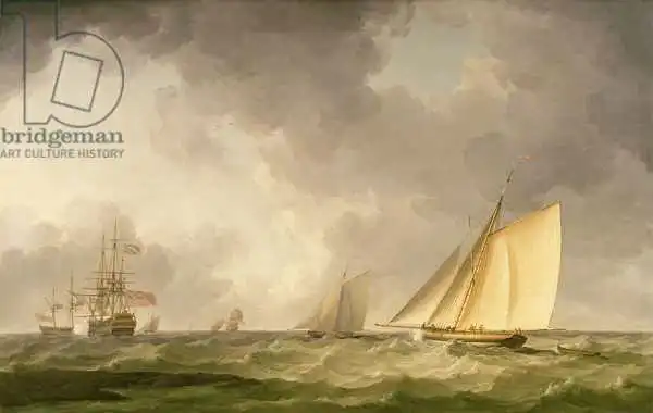 Brooking, Charles: Cutter Close Hauled in a Fresh Breeze, with Other Shipping