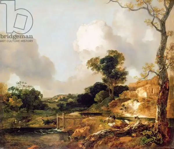 Gainsborough, Thomas: Landscape with Stream and Weir
