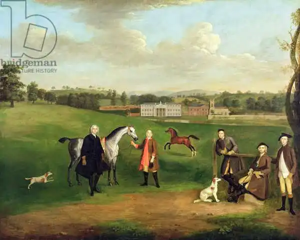 Devis, Arthur: Leak Okeover, Rev. John Allen and Captain Chester at Okeover Hall, Staffordshire, c. 1785