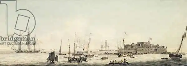 Serres, John Thomas: View of Castle Cornet, Guernsey, with Shipping