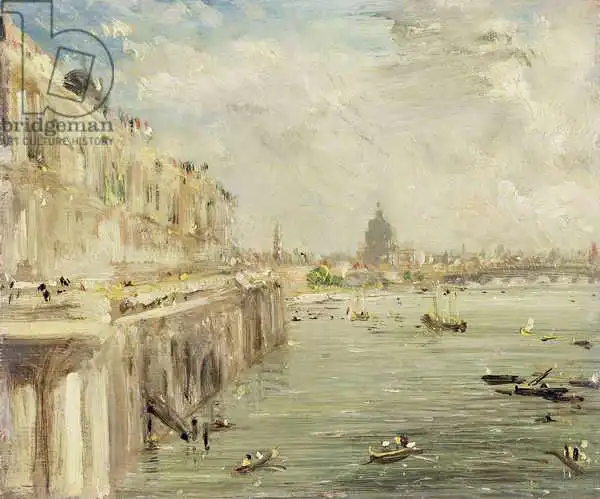 Constable, John: View of Somerset House Terrace and St. Paul , from the North end of Waterloo Bridge