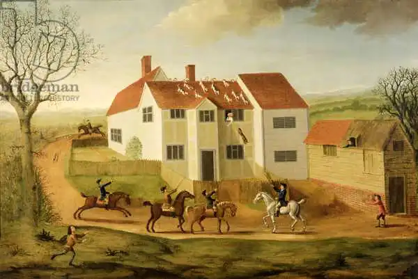 Dunthorne, John: John Sidey and his Hounds at a Farmhouse near Hadleigh, Suffolk