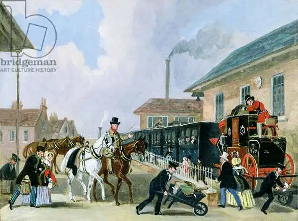 Pollard, James: The Louth-London Royal Mail Travelling by Train from Peterborough East in December 1845
