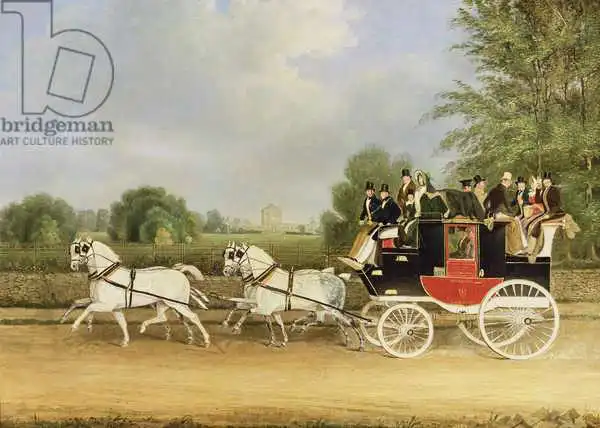 Pollard, James: The London-Farringdon Coach Passing Buckland House, Berkshire